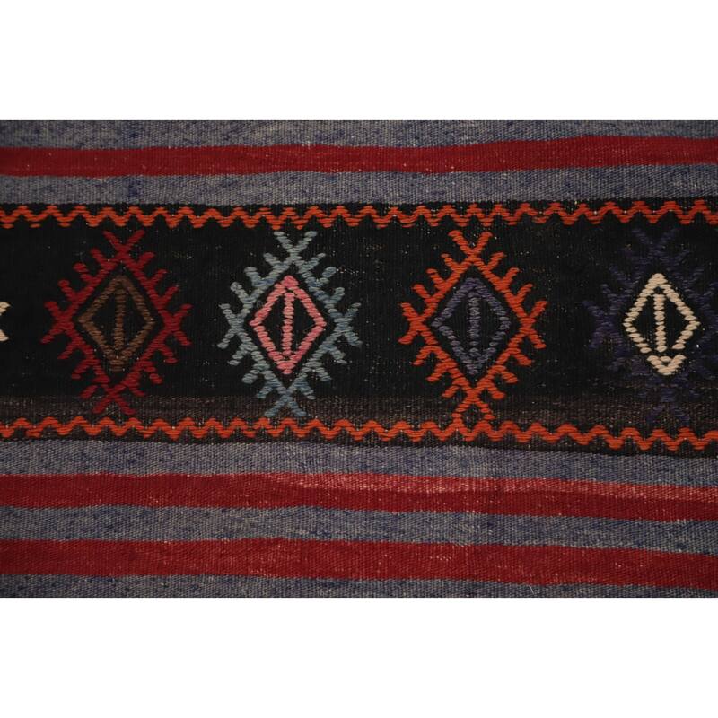 Hand Woven Oriental 100% Wool Carpet Southwestern Tribal Multi-Colored Kilim Area Rug - 9' 8'' X 5' 4''