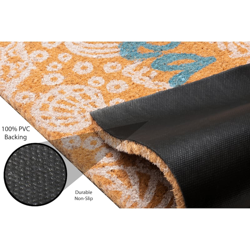 Creative Home Ideas 18" x28" Coir Indoor/Outdoor Doormat