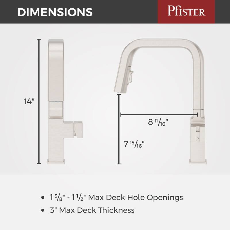 Pfister GT529-VRV Verve 1.8 GPM Single Hole Pull Down Kitchen Faucet