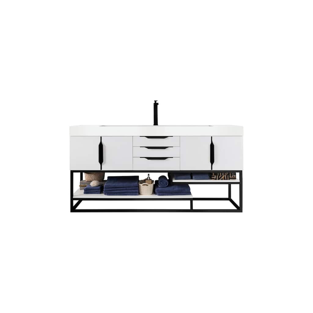 James Martin Vanities 983-V72S-MB-GW Columbia 72" Free Standing Single
