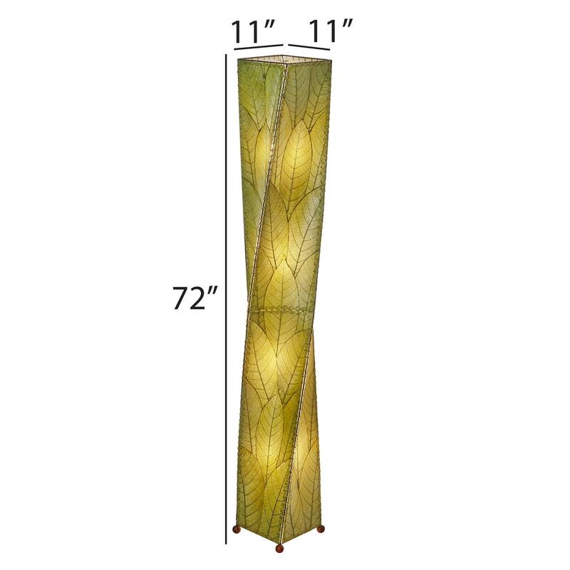 Eangee Handmade Twist Giant Floor Lamp, Cocoa Leaves Shade, 11 x 11 x 72 in.