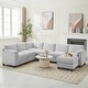 preview thumbnail 13 of 12, Multi-Seater Corduroy Sectional Sofa, Modular Settee, Included Removable Ottomans
