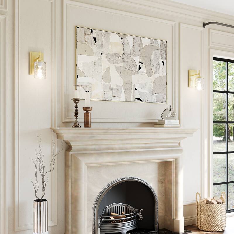 Acroma Single Light Wall Sconce with Water Ripple Glass Shade