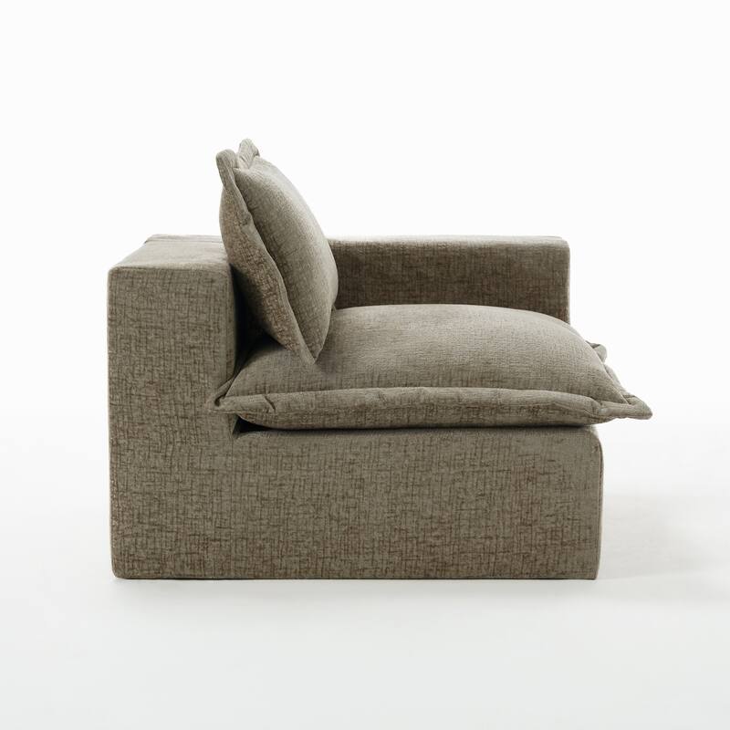 42"W Chenille Upholstered No Assembly Corner Chair