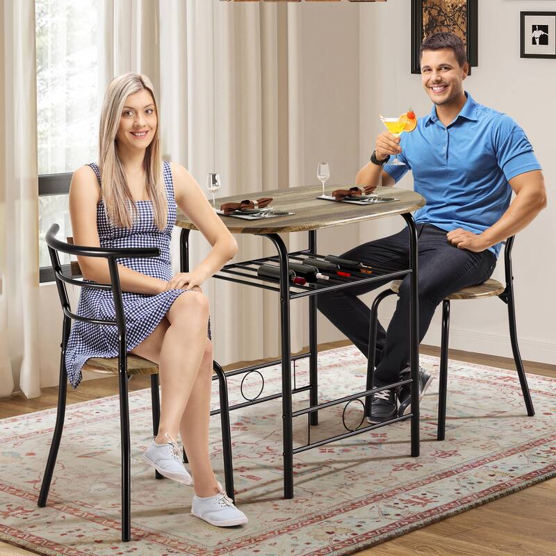 Space-Saving Dining Table Set,Ideal for Small Spaces - Featuring a Stylish Faux Marble or Wood Grain Table with Modern Chairs