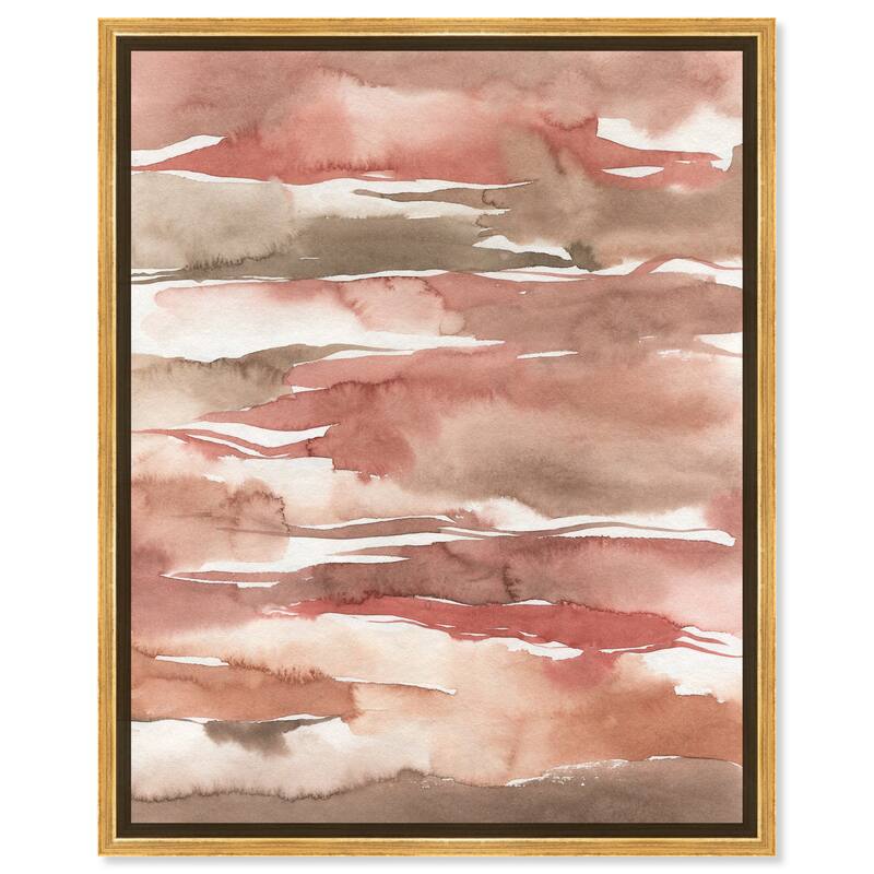 Art Remedy Tone Tinted Powders Framed Boho Abstract 1 Piece Canvas Wall Art - 21 x 25 - Gold