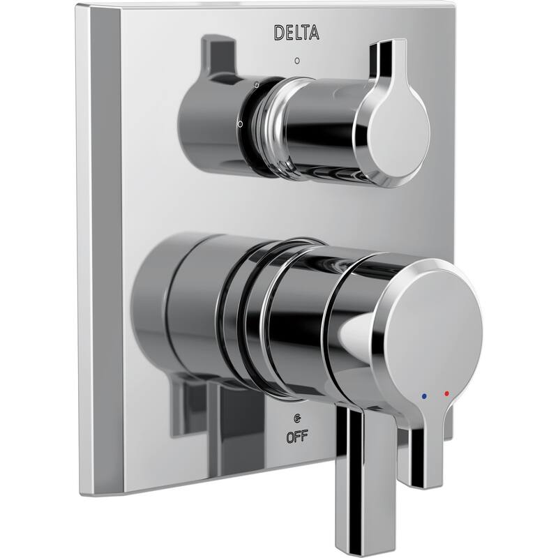 Delta Pivotal Pressure Balanced Valve Trim with Integrated Volume - Lumicoat Chrome