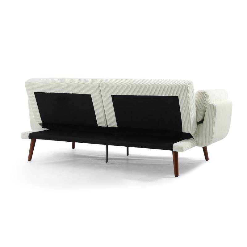 2 Set 73.5" W Upholstered Convertible Sleeper Sofa Bed with Pillows