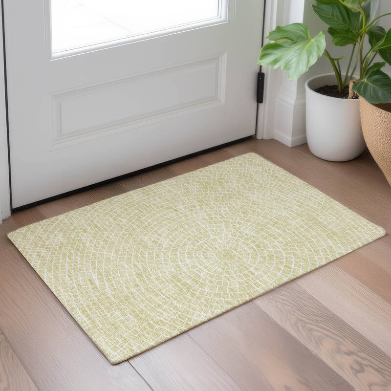 Machine Washable Indoor/ Outdoor Modern Gravity Chantille Rug