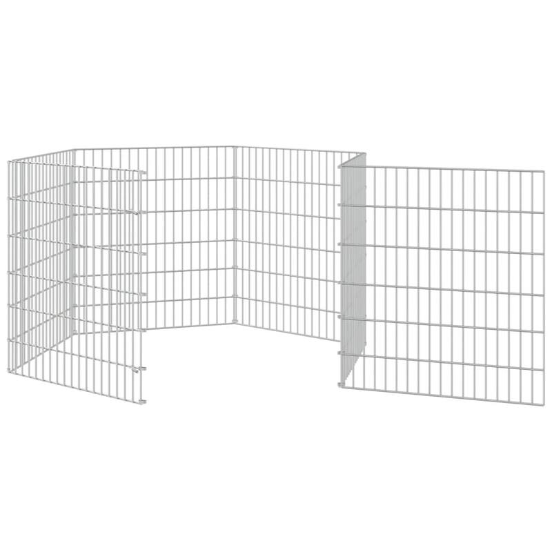 vidaXL Free Range Animal Enclosure Rabbit Hutch Free Range Pen Galvanized Iron