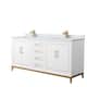 Option White, Bronze Trim, Carrara Marble Top