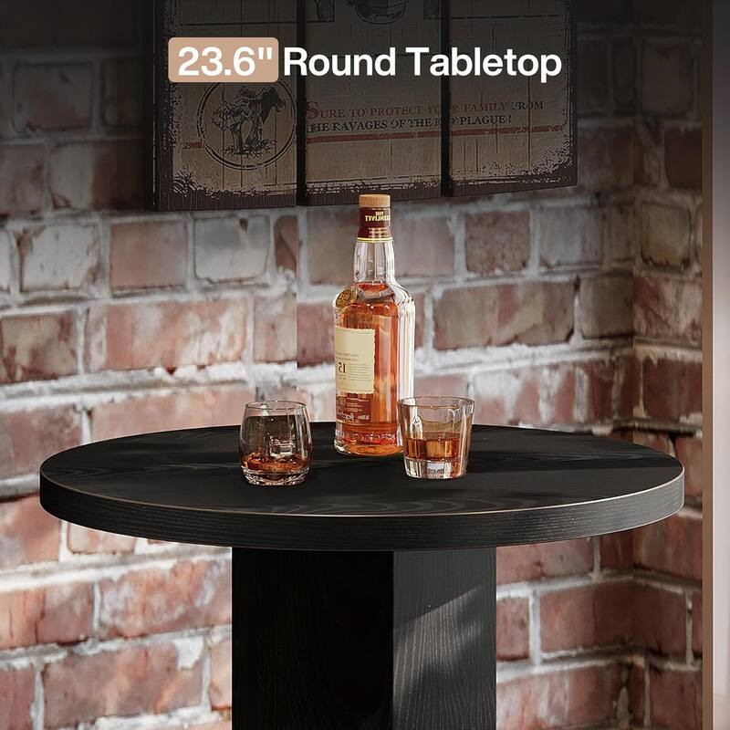 3-Piece Dining Table Set, Small Round Kitchen Table with 2 Chairs for Small Space, Apartment, Bistro