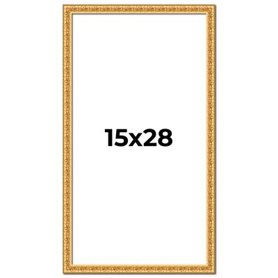15x28 Frame Gold Real Wood Picture Frame Width 1 inches | Interior