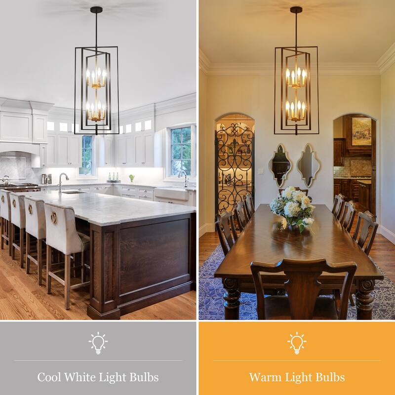 15.75inch Simple and fashionable 8 light double tier pendant with 3 tier rotatable metal frame without bulb