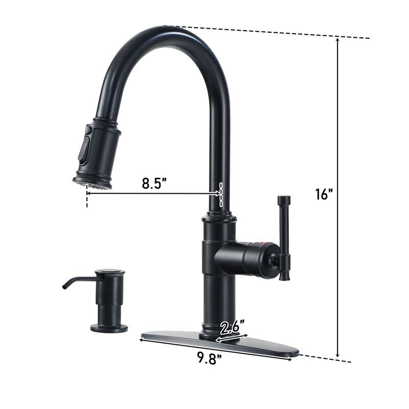 Clihome 3-Function Kitchen Faucets with Soap Dispenser
