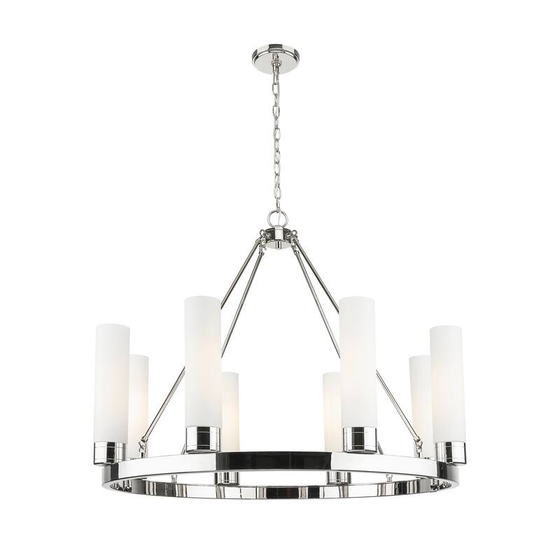 Innovations Lighting Downtown Urban - Boreas - 6 Light 36" Chandelier with 11" Shades - Polished Nickel/White