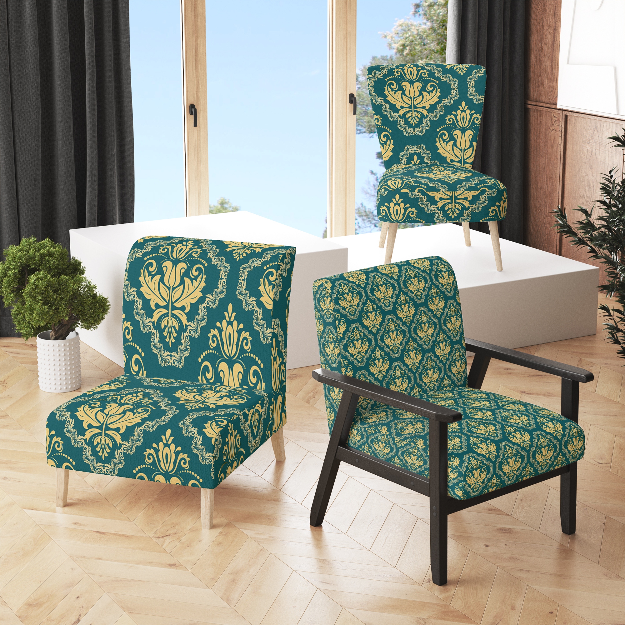 Damask best sale accent chair
