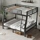 preview thumbnail 22 of 30, Metal Bunk Bed with Ladder and Metal Slats Support, Storage Underneath, Heavy Bunk Beds, Black Bed Frame, No Box Spring Needed Black Full XL Over Queen - Full