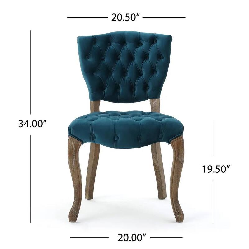 Velvet Dining Chairs Set of 2, Kitchen Side Chairs, Tufted Dining Room Chairs with Padded Seat and Wood Legs for Living Room