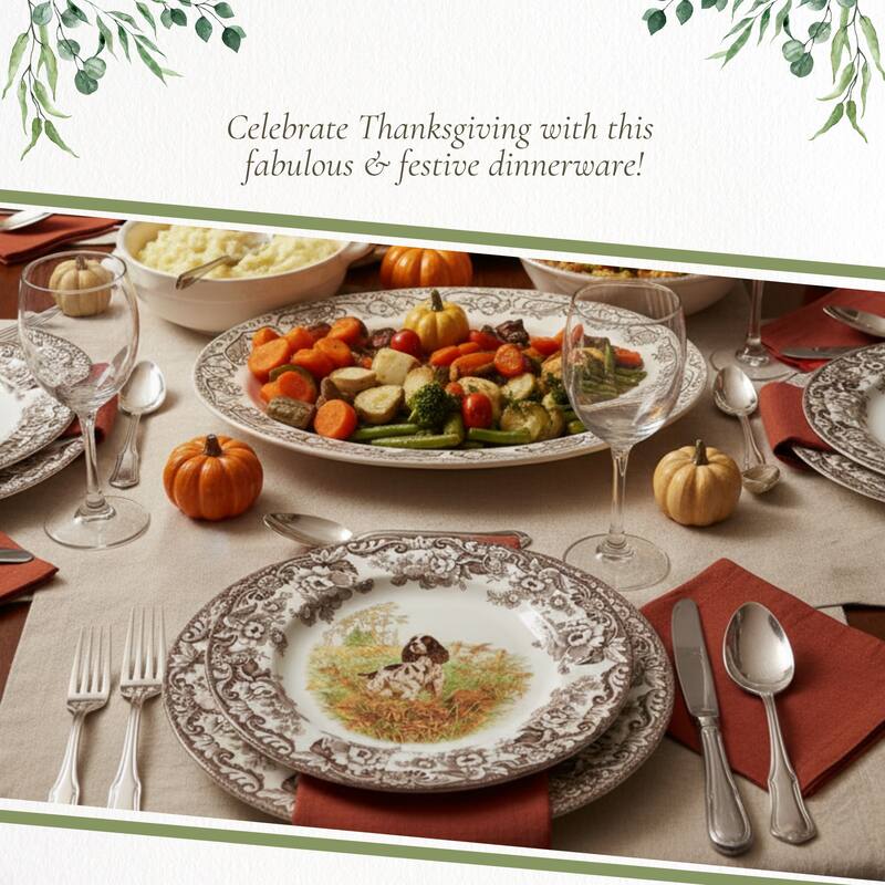 Spode Woodland Dinner Plate Dog Motif