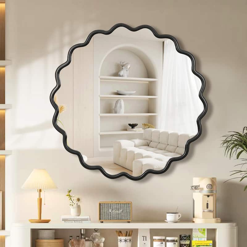 Solid Wood Wavy Mirror