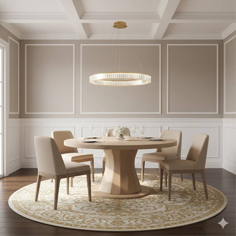 1-Light D31.5'' Clear Crystal Halo Chandelier with Gold Hardware