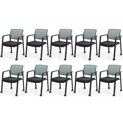 Gymax 10 PCSC Conference Chairs Stackable Office Guest Mesh Chair