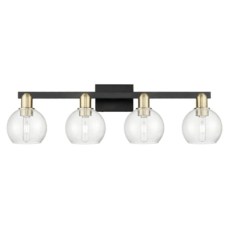 Innovations Lighting Endless Possibilities Arcadia - Athens - 4 Light 33" Bath Vanity Light - Black Antique Brass/Seedy