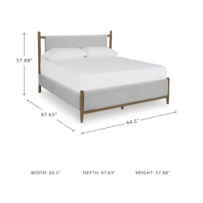 Signature Design by Ashley Lyncott Gray/Brown Upholstered Panel Bed