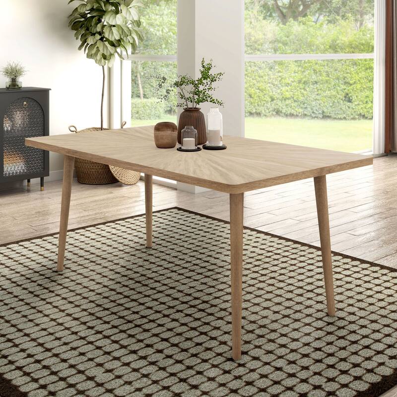 Furniture of America Marlowe Farmhouse 68-inch Brown Solid Wood Dining Table - Natural