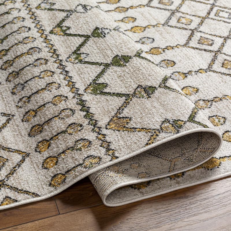 Livabliss Lavadora Bohemian Diamond Washable Area Rug
