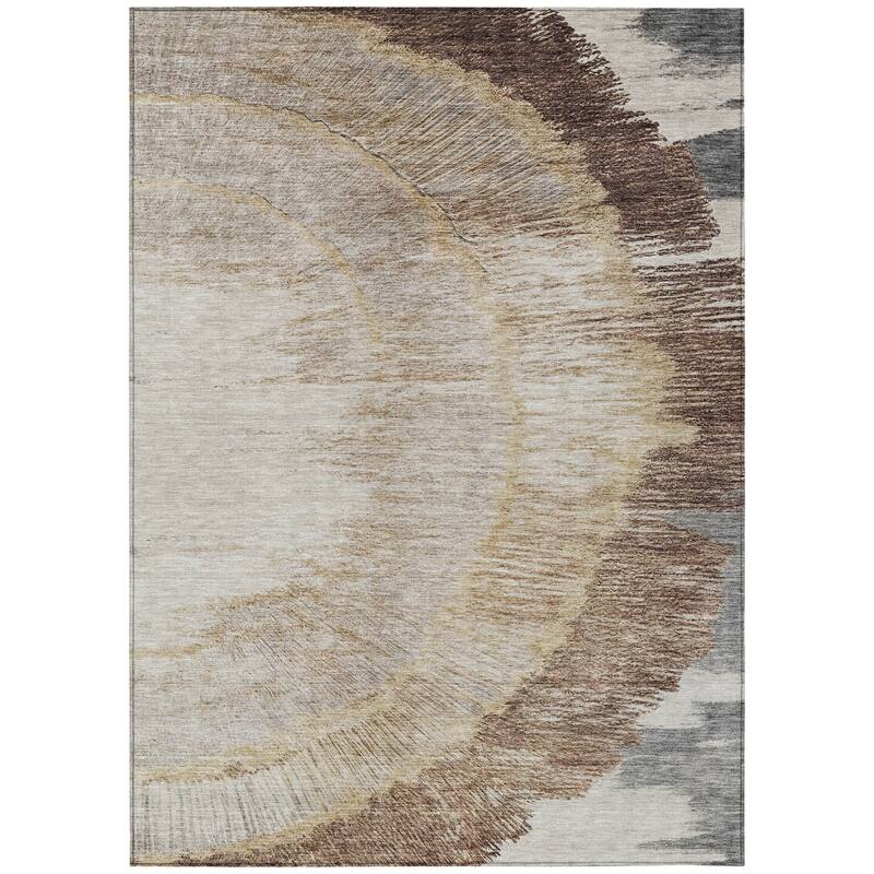 HomeRoots Abstract Transitional Rectangle Outdoor Rug