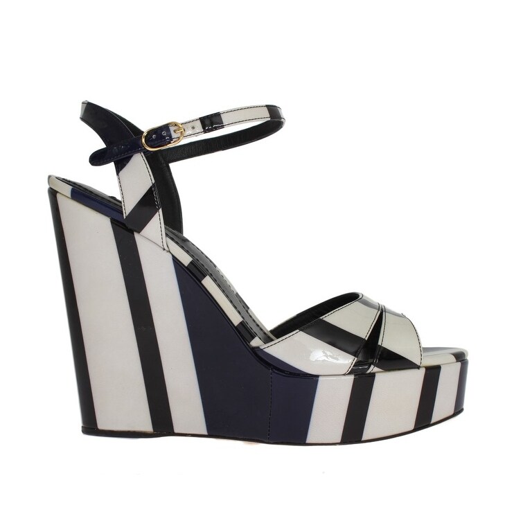 black and white striped wedges