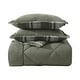 preview thumbnail 6 of 8, Eddie Bauer Big Lake Plaid Microsuede Reversible Comforter (Green, 3 Piece Set)