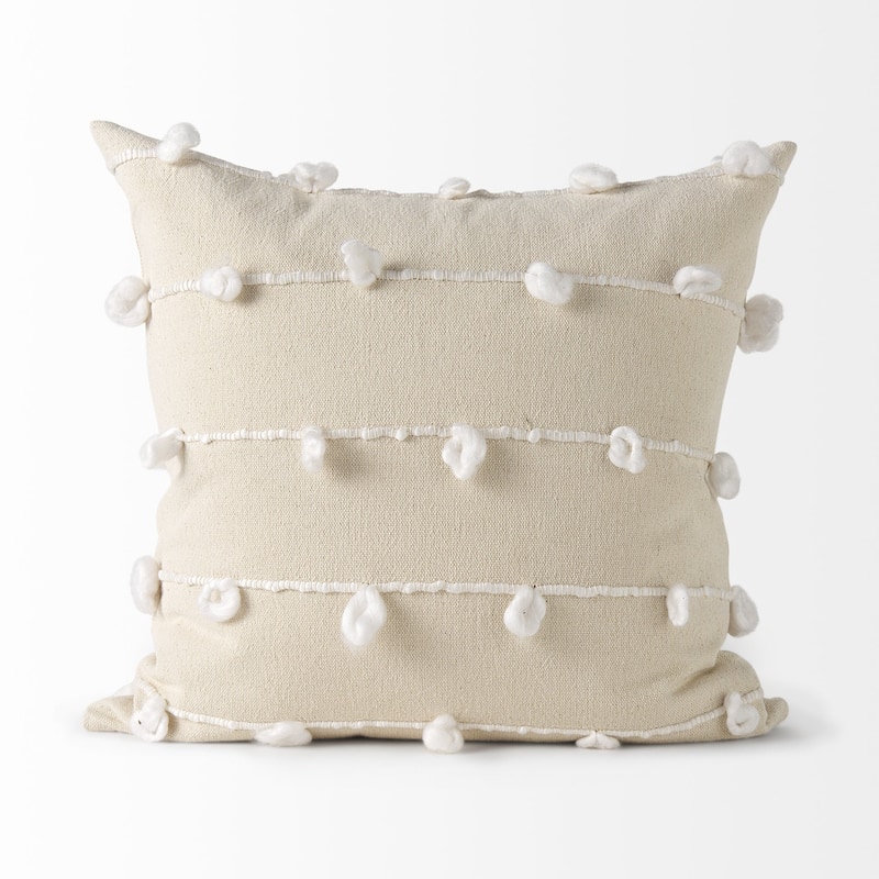 Clouds on Cream Canvas Pillow Cover