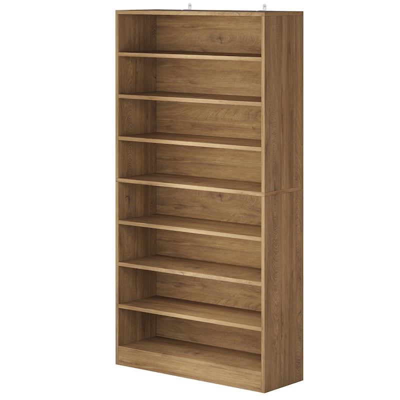 Shoe Cabinet, 9 Tiers 40-45 Pairs Heavy Duty Wood Freestanding Shoe Storage Cabinet - 9 Tier