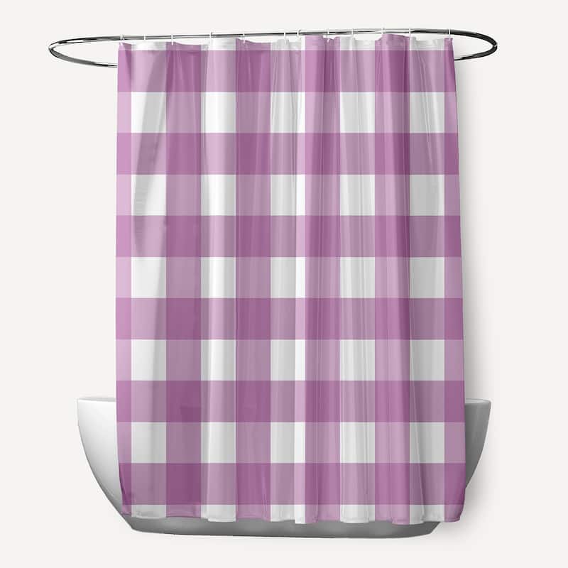 Gingham Plaid Shower Curtain - Orchid