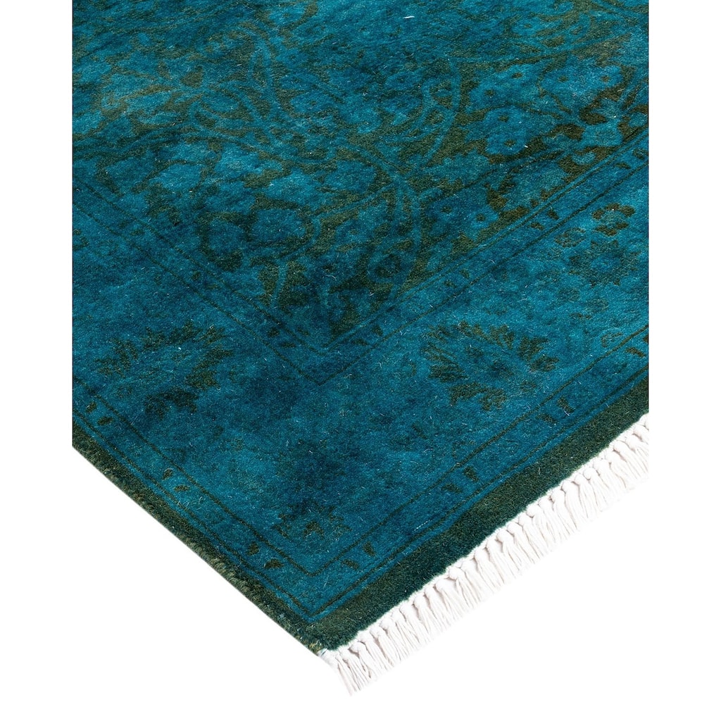 Fine Vibrance, One-of-a-Kind Hand-Knotted Runner Rug - Blue, 2' 8" x 4' 2" - 2' 8" x 4' 2"