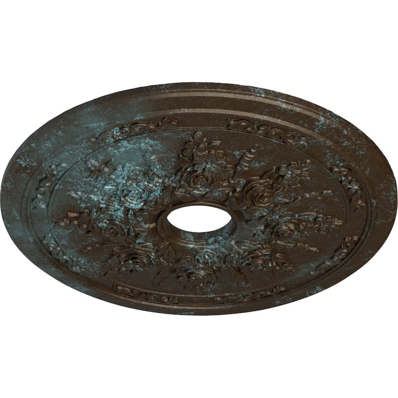 23 5/8"OD x 4"ID x 1 1/2"P Rose and Ribbon Ceiling Medallion
