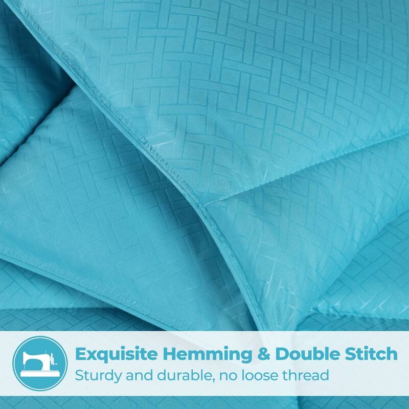 Superior Monochrome Basketweave Microfiber Down Alternative Comforter