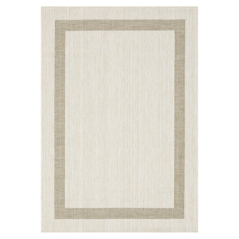 Indoor/Outdoor Area Rug/ Runner/ Doormat- Natural & Black & Red & Taupe Color -Machine Washable, Weather and UV Resistant-Azelia