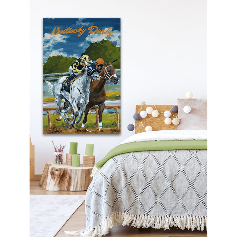 'Louisville Kentucky Derby' Painting Print on Wrapped Canvas