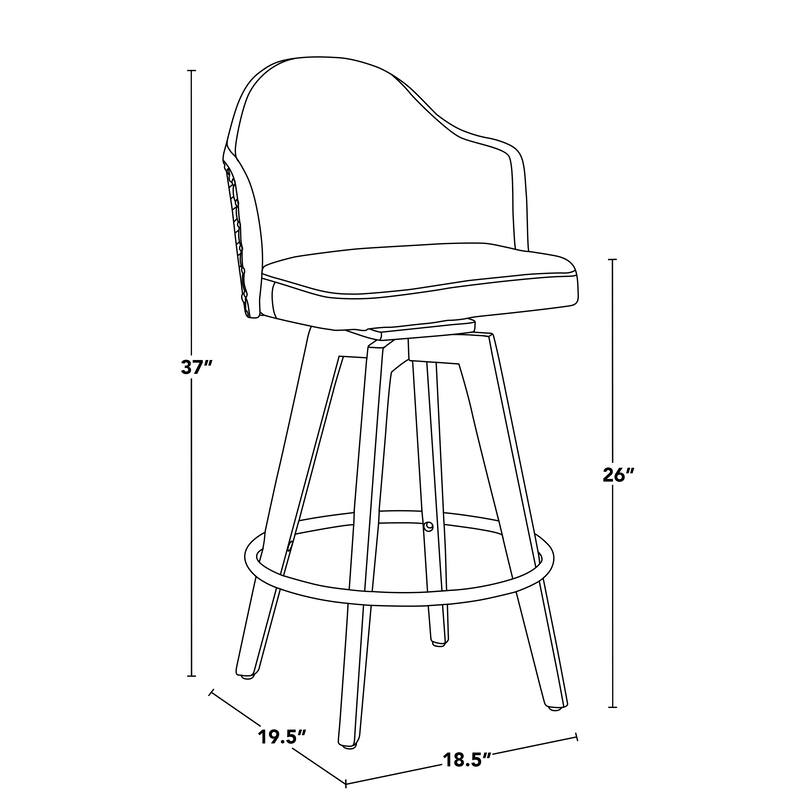 Carson Carrington Valsatra 26" Fixed-Height Counter Stool with Natural Wood Back (Set of 2)