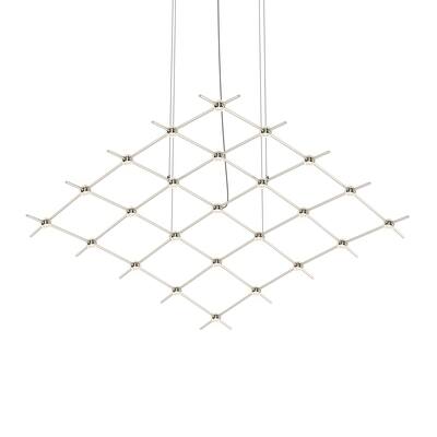 Constellation Satin Nickel Aquarius Medius Pendant, Clear Faceted