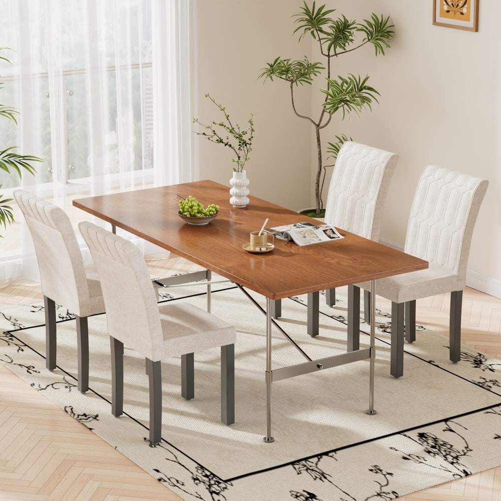 Javlergo Dining Chairs Set of 2/4/6 Upholstered Chairs with Solid Back for Kitchen Restaurant and Living Room