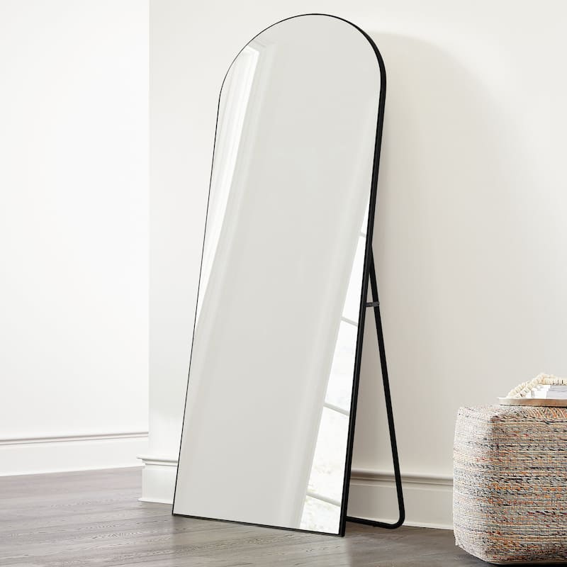 Modern Arched Mirror Full-Length Floor Mirror with Stand