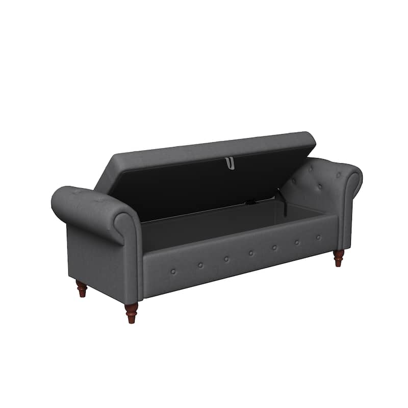 Modern Storage Bench Bed Bench with Rolled Arms