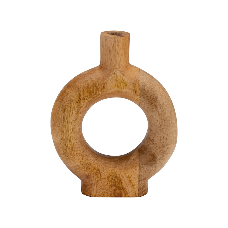 Sagebrook Home Natural Wood Donut Shaped Vase