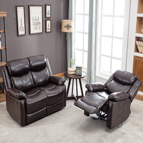 PU Leather Reclining Sofa Set Sectional Furniture for Home or Office