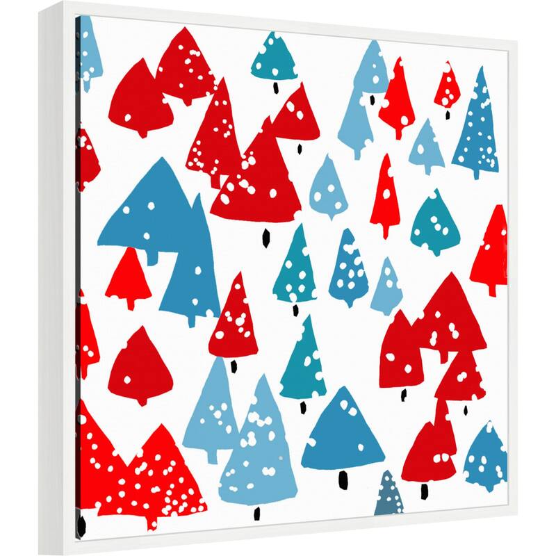 Forest Trees by Jenny Frean (22 x 22 in.), Framed Canvas Wall Art Print - Sylvie White